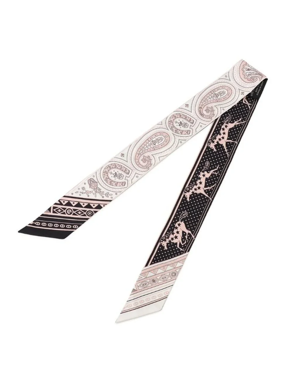 ★SOLD★ Hermes Scarf Cheval de Coeur Bandana Black White - Picture 2 of 10